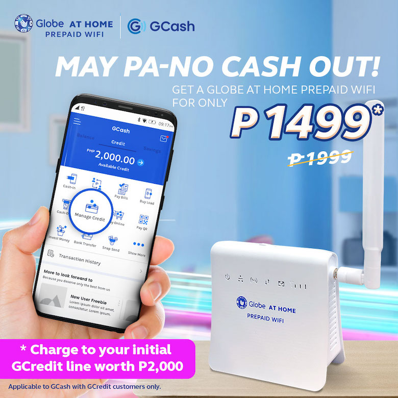 Globe At Home Prepaid WiFi Now Only ₱1499, No Cash-Out Required Via GCredit From GCash | Skip The Flip