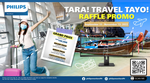 "Tara! Travel Tayo!" Promo: Get A Chance To Win Up To ₱100,000 Worth of Travel Vouchers from Philips Monitors | Skip The Flip